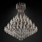 19TH C.Clear Royal Cut Crystal Round Chandelier 101" 