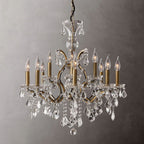 19TH C.Clear Royal Cut Crystal Round Chandelier 28" 