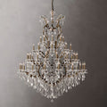 19TH C.Clear Royal Cut Crystal Round Chandelier 60" 
