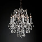 19TH C.Clear Royal Cut Crystal Round Chandelier 18" 
