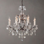 19TH C.Clear Royal Cut Crystal Round Chandelier 28" 