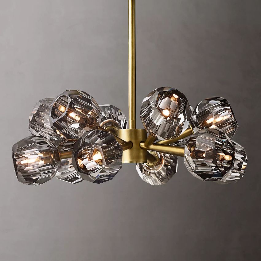 Belle De Crystal Ball Round Chandelier 24" - Yami Lightings