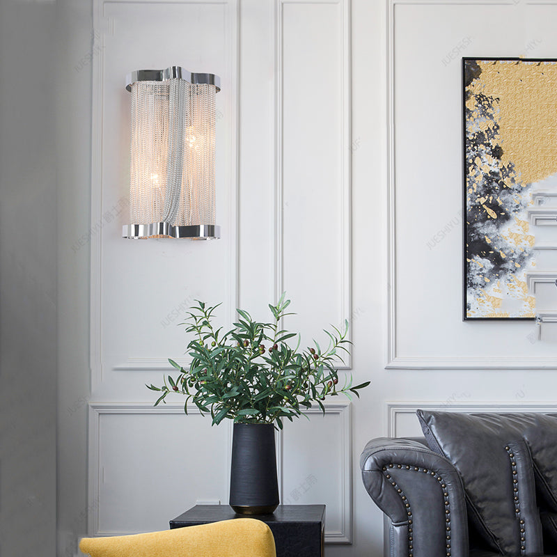 Ashley Aluminum Chain Tassel Wall Sconce - Yami Lightings