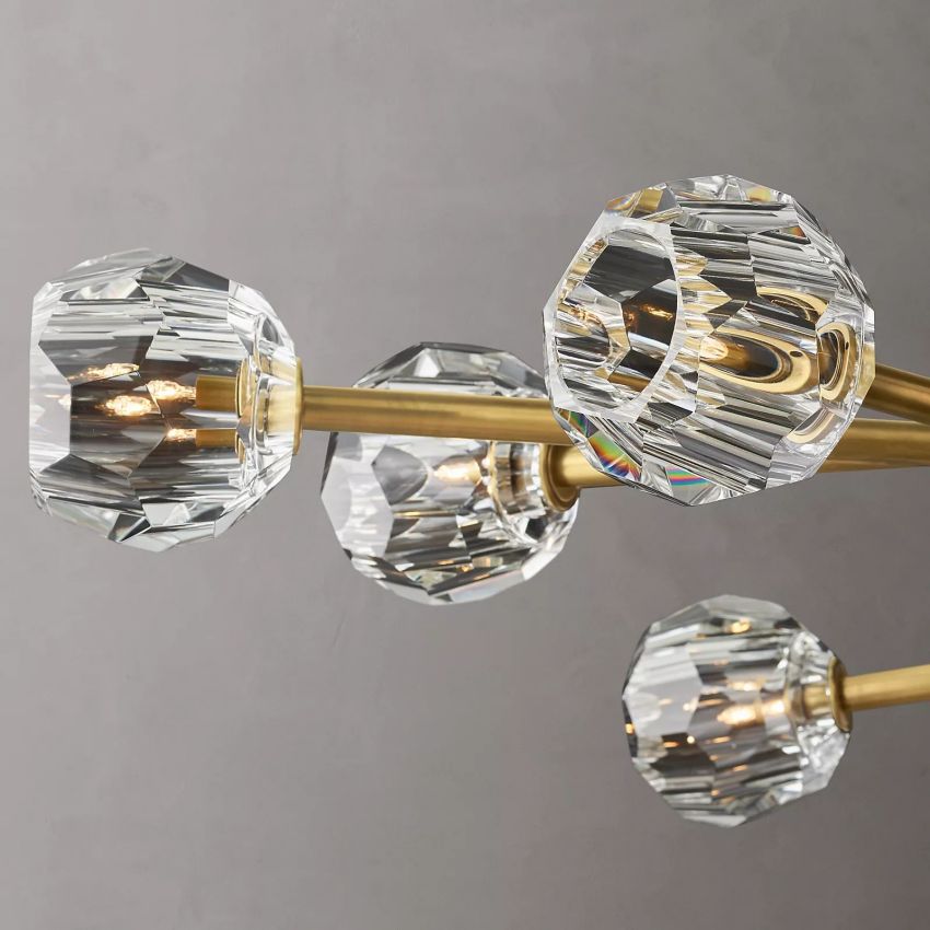 Belle De Crystal Ball Oval Chandelier 72" - Yami Lightings