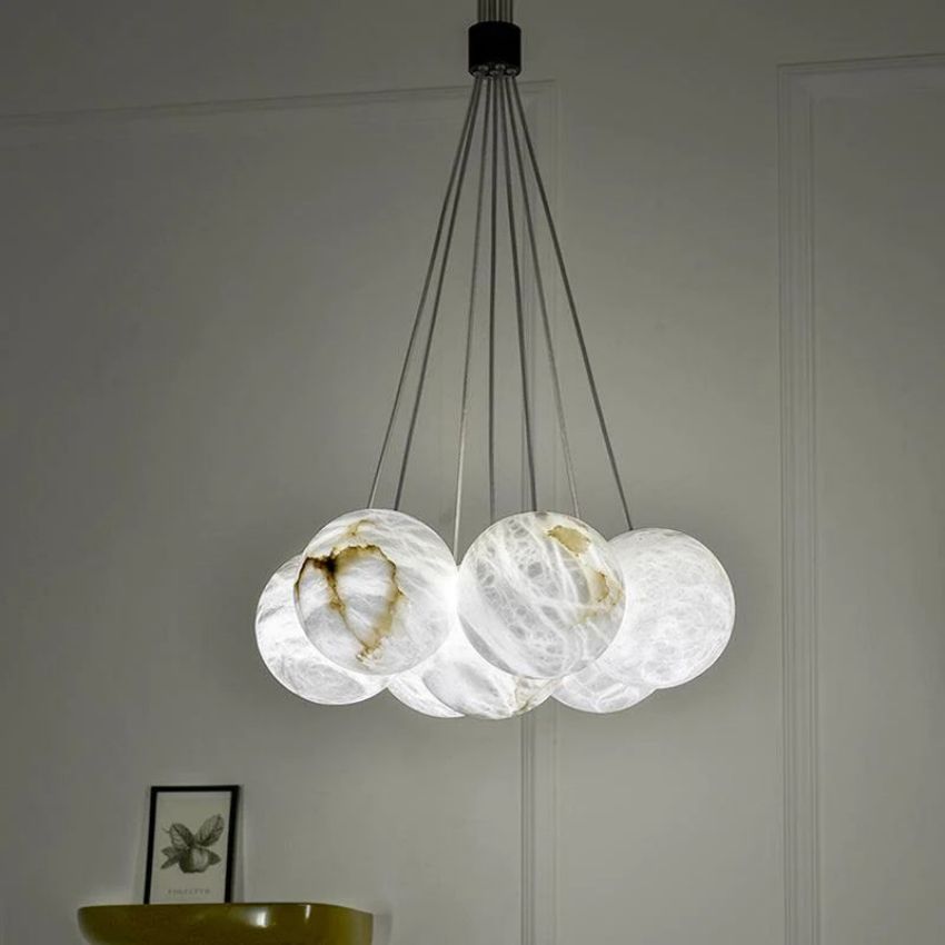Alabaster Globe Ceiling Pendant Light - Yami Lightings