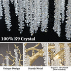Snow Tree Branch Gold/Silver Chandelier 47''