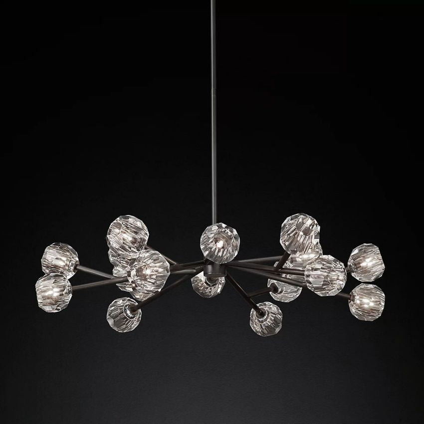 Belle De Crystal Ball Round Chandelier 48" - Yami Lightings