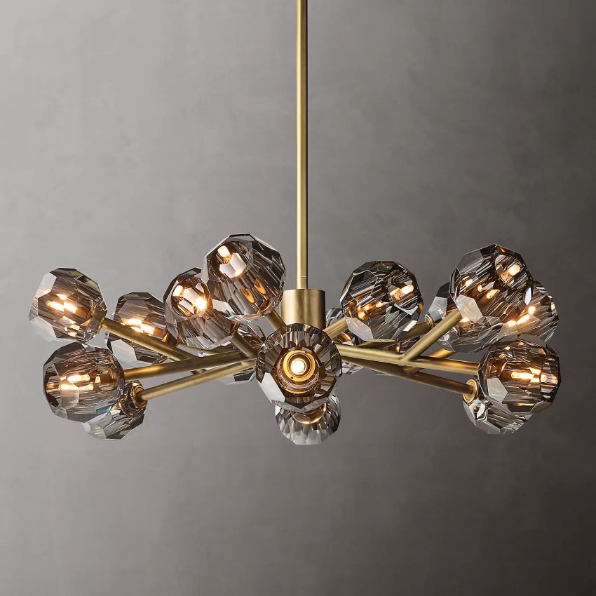 Belle De Crystal Ball Round Chandelier 36" - Yami Lightings