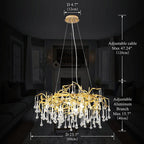 Doris Branch Gold Ring Crystal Chandelier - Yami Lightings