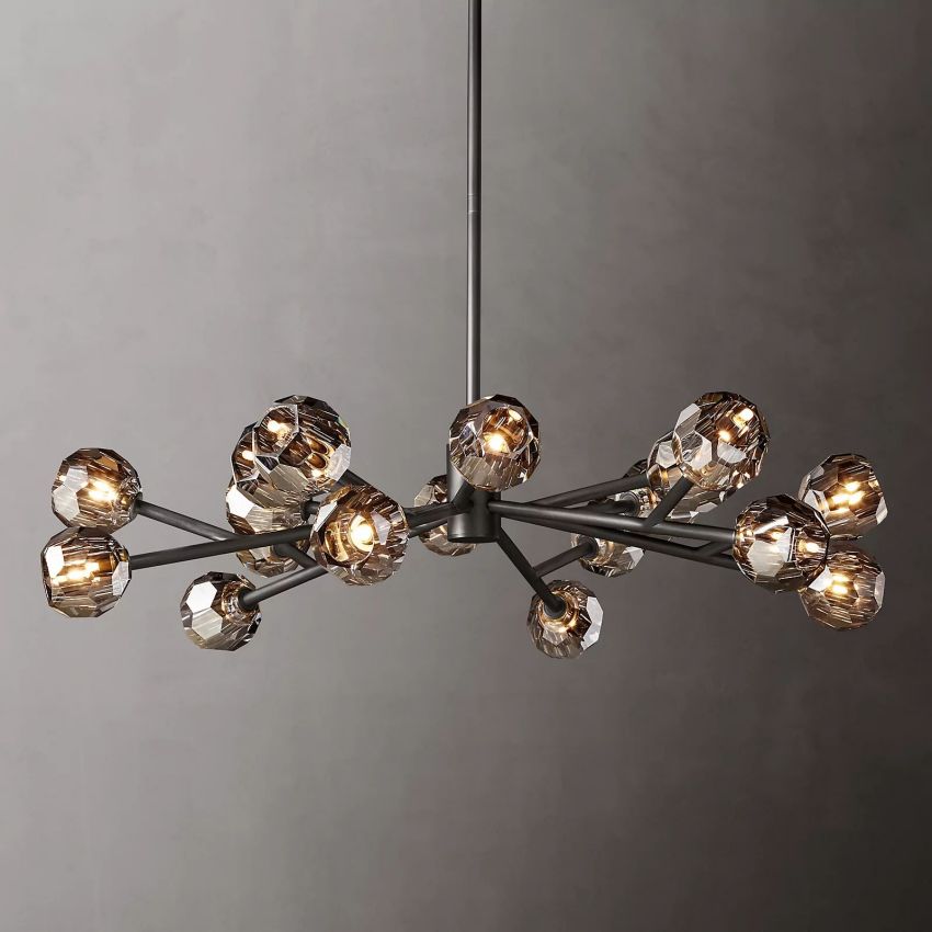 Belle De Crystal Ball Round Chandelier 48" - Yami Lightings