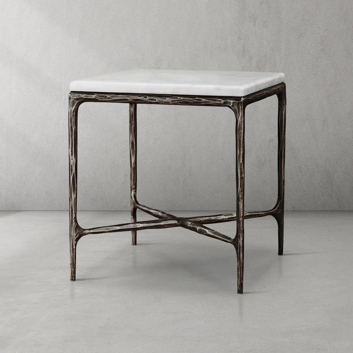 Thaddeus Marble Square Side Table 18" 22"