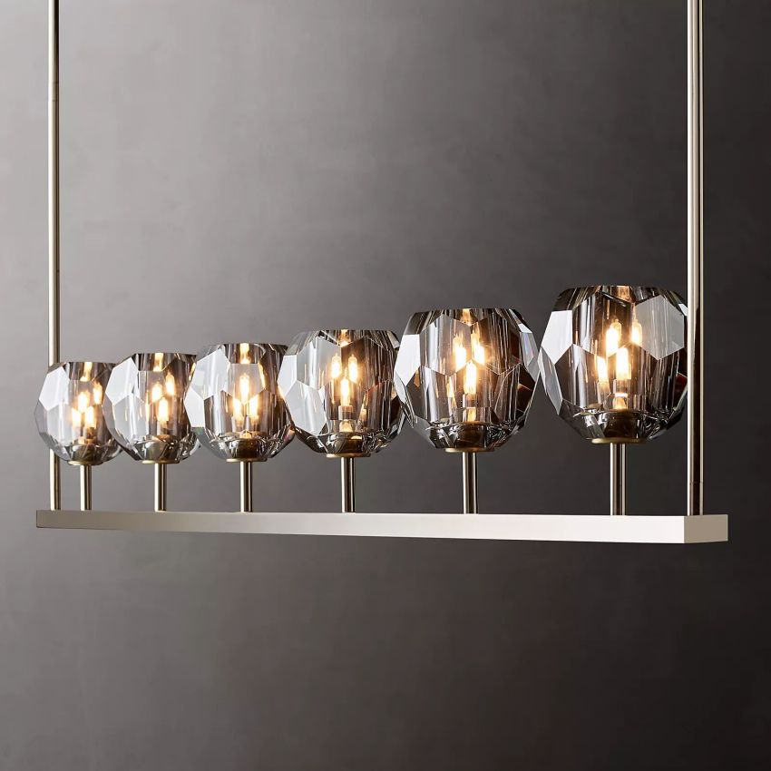 Belle De Crystal Linear Chandelier W 60" - Yami Lightings