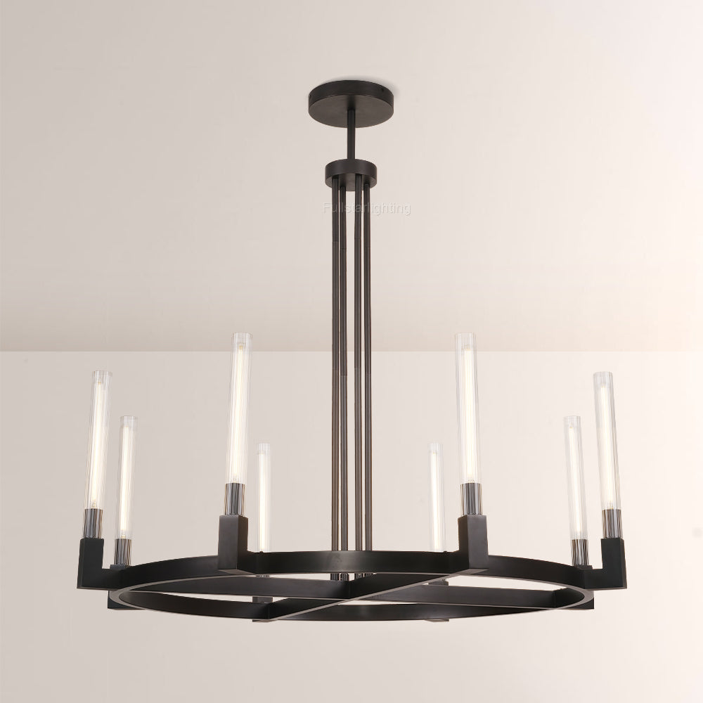 Cannele Glass Round Chandelier 36''