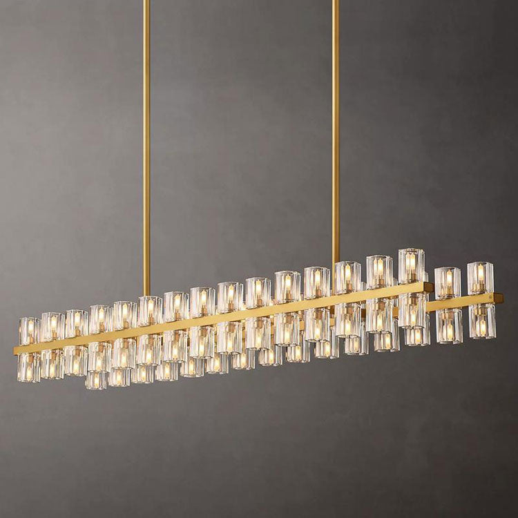 Industrial Rectangular Crystal Chandelier - Yami Lightings