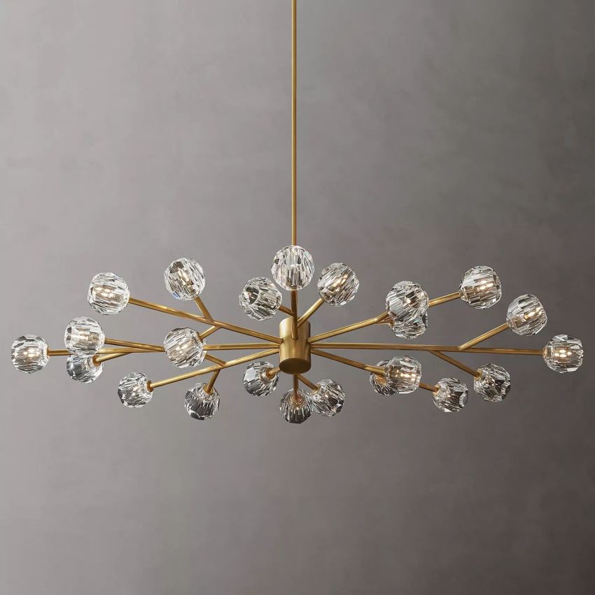 Belle De Crystal Ball Oval Chandelier 72" - Yami Lightings