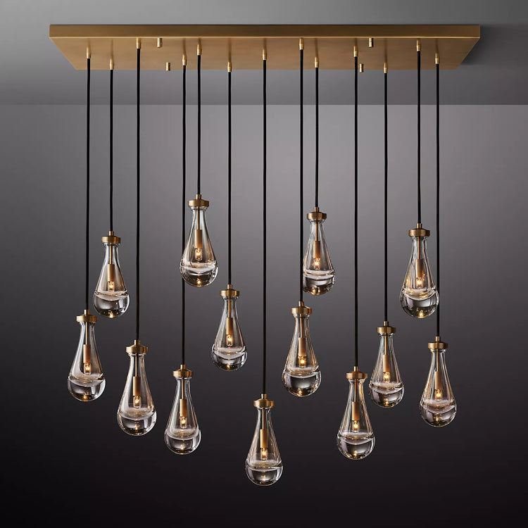 Raindrop Linear Chandelier 54" (custom 15 lights) - Yami Lightings