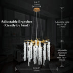 Doris Modern K9 Crystal Branch Chandelier - Yami Lightings