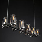 Penelope Modern Clear Glass Linear Chandelier - Yami Lightings