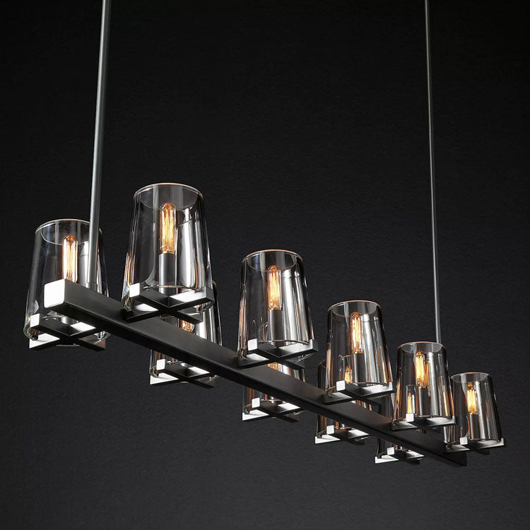 Penelope Modern Clear Glass Linear Chandelier - Yami Lightings