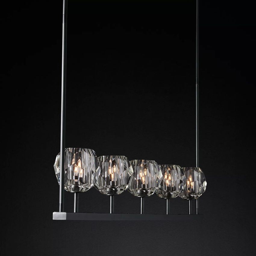 Belle De Crystal Linear Chandelier W 48" - Yami Lightings