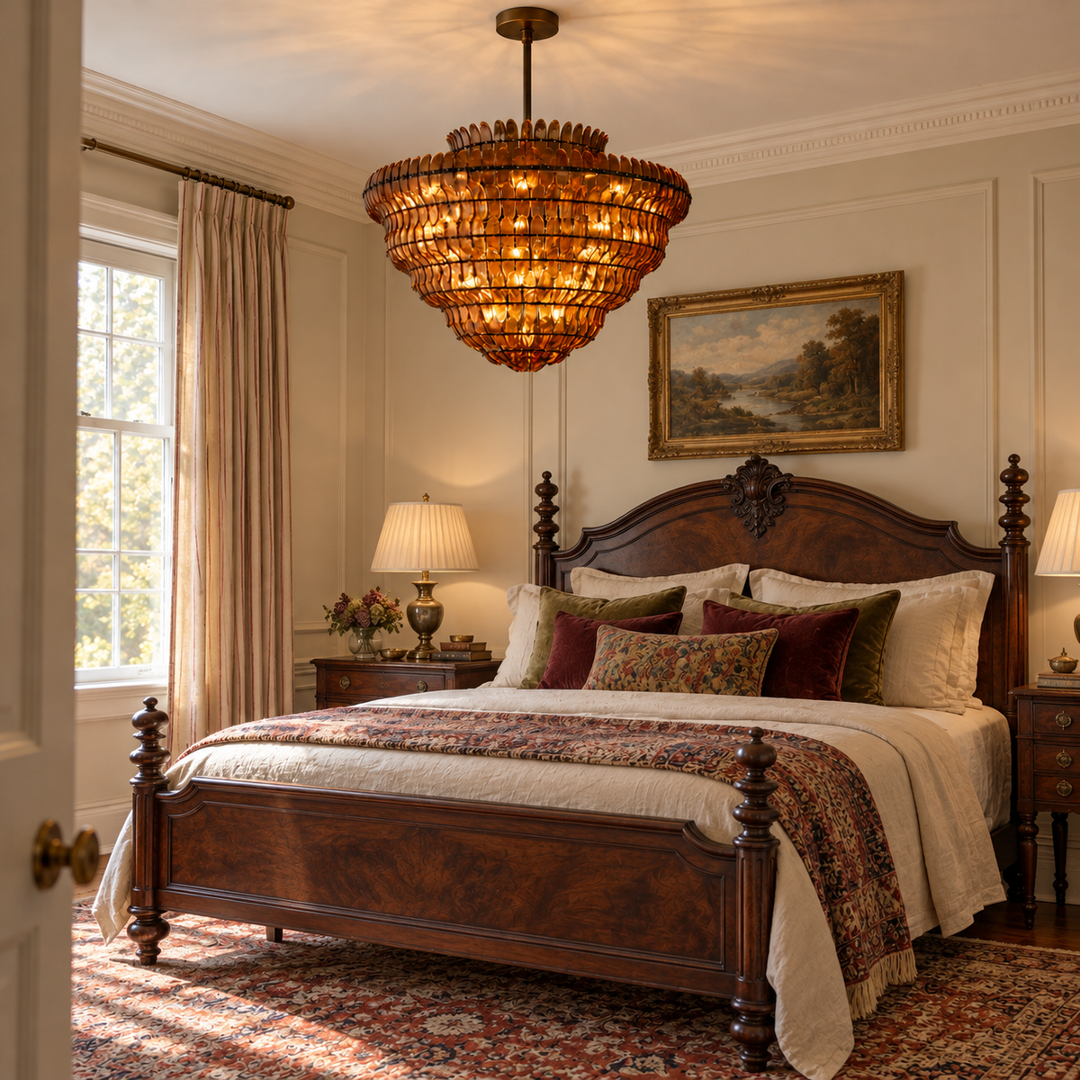 Alieence Smoke Glass Round Chandelier