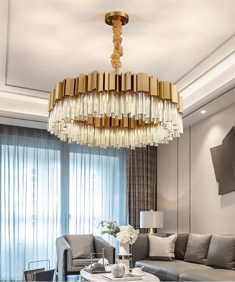 Kubica Round Crystal Chandelier - Yami Lightings