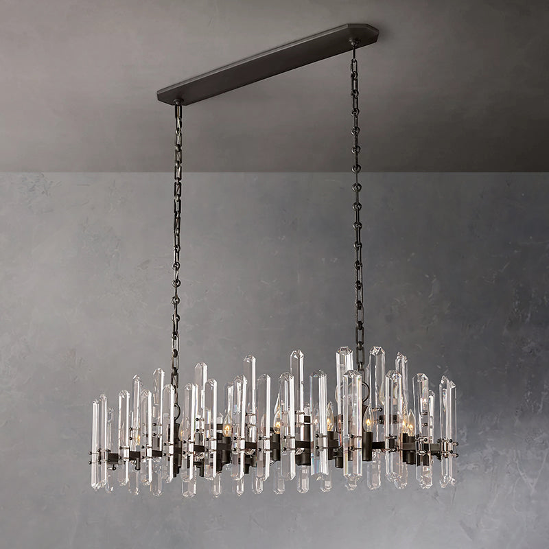 Bonnie Faceted Crystal Prisms Linear Chandelier - Yami Lightings