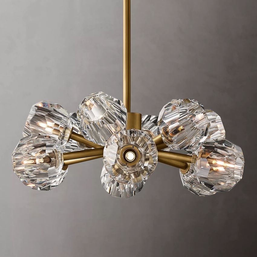 Belle De Crystal Ball Round Chandelier 24" - Yami Lightings