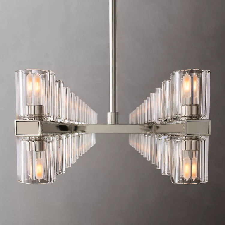 Industrial Rectangular Crystal Chandelier - Yami Lightings