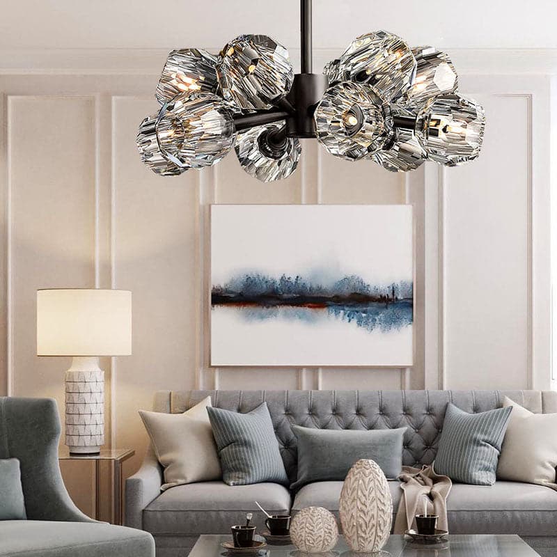 Belle De Crystal Ball Round Chandelier 24" - Yami Lightings