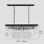 1920s Olion 3-Tier Crystal Rectangular Chandelier