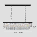 1920s Olion 3-Tier Crystal Rectangular Chandelier