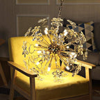 Golden Faceted Crystal Petal Dandelion Chandelier - Yami Lightings