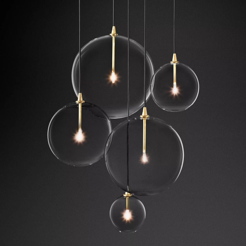 Glass Globe Moblie Cluster Chandelier 28" - Yami Lightings