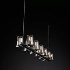 Penelope Modern Clear Glass Linear Chandelier - Yami Lightings