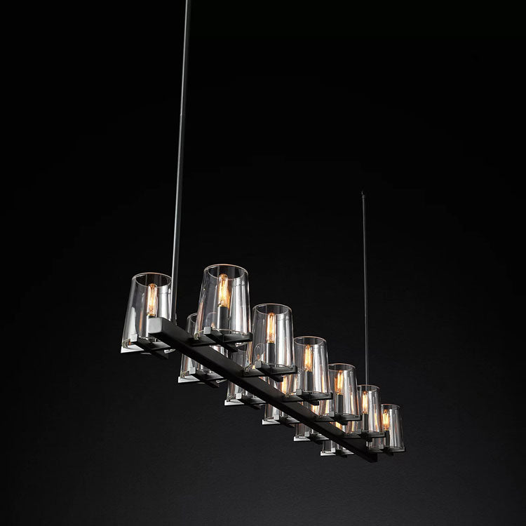 Penelope Modern Clear Glass Linear Chandelier - Yami Lightings
