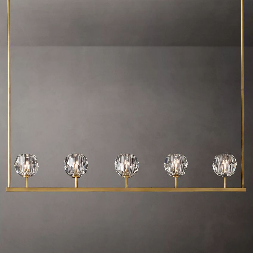 Belle De Crystal Linear Chandelier W 48" - Yami Lightings