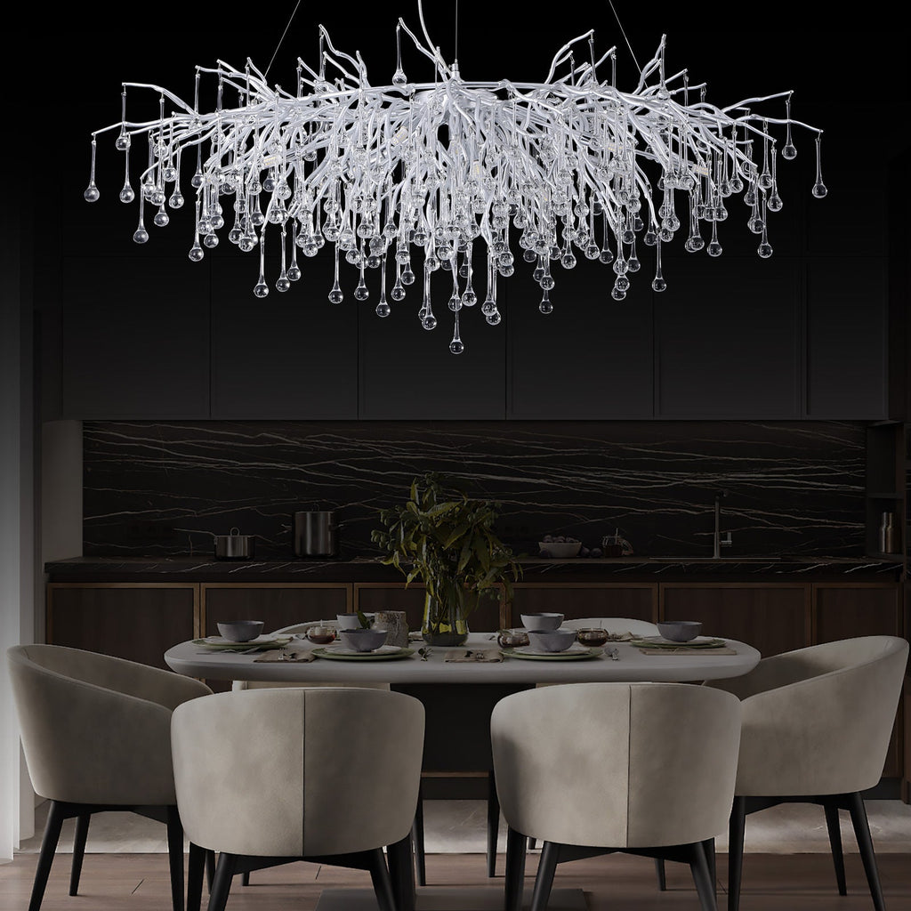 Doris Silver Branch Chandelier Light Fixture - Yami Lightings
