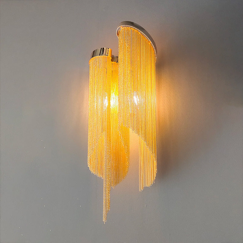 Fiona Aluminum Chain Tassel Wall Sconce - Yami Lightings