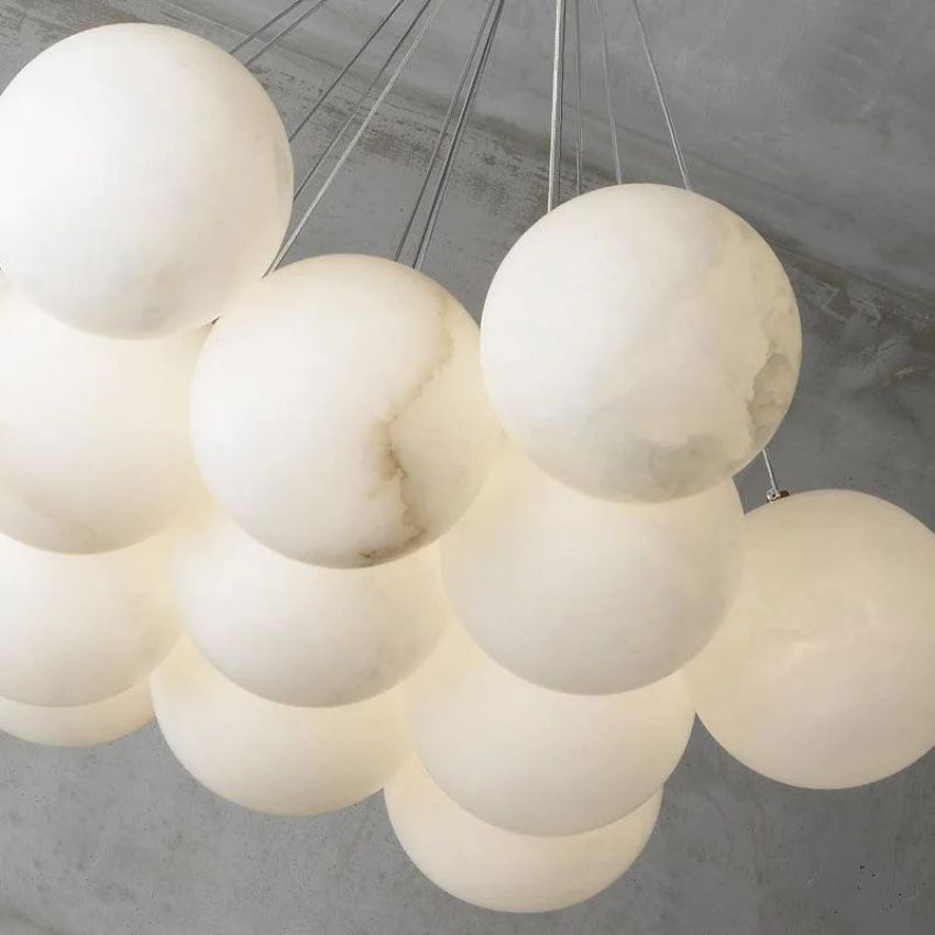 Alabaster Globe Ceiling Pendant Light - Yami Lightings