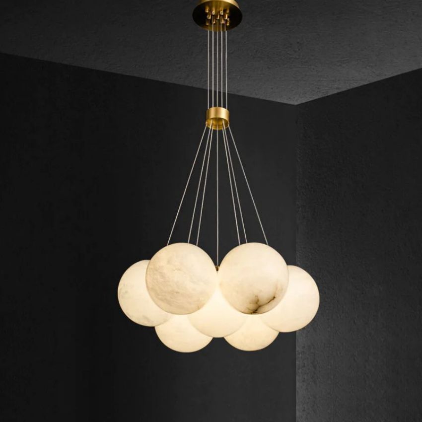 Alabaster Globe Ceiling Pendant Light - Yami Lightings
