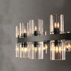 Industrial Round Two-Tier-Crystal Chandelier - Yami Lightings