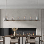 Penelope Modern Clear Glass Linear Chandelier - Yami Lightings