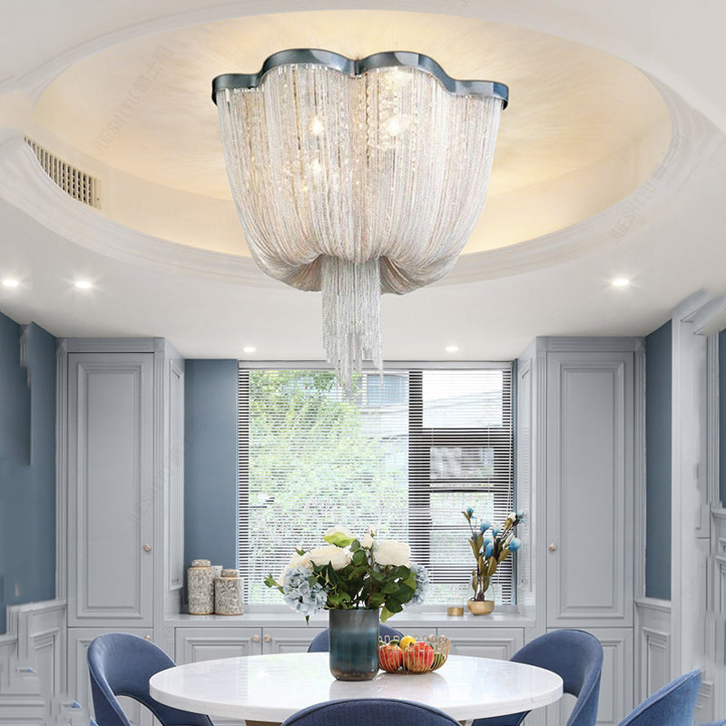 Tassel Ceiling Light Post-Modern Chandelier Aluminum Chain Light - Yami Lightings