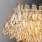 Murano Clear Glass Tiered Rectangular Chandelier - Yami Lightings