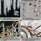 Snow Tree Branch Gold/Silver Chandelier 47''