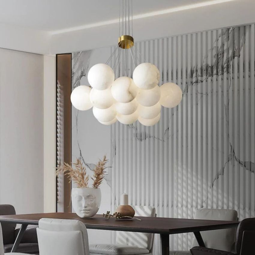 Alabaster Globe Ceiling Pendant Light - Yami Lightings