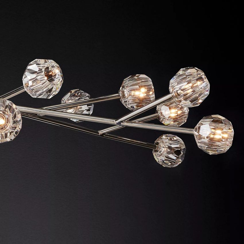 Belle De Crystal Ball Round Chandelier 72" - Yami Lightings