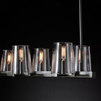 Penelope Modern Clear Glass Linear Chandelier - Yami Lightings