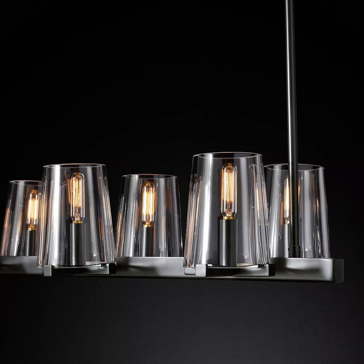 Penelope Modern Clear Glass Linear Chandelier - Yami Lightings